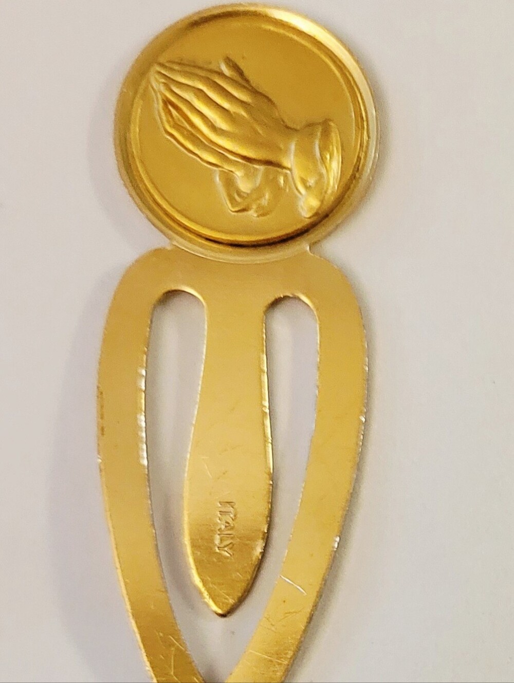 Vintage Gold -tonedPraying Hands Bookmark